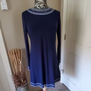 Michael Kors navy midi dress w/flower detail
